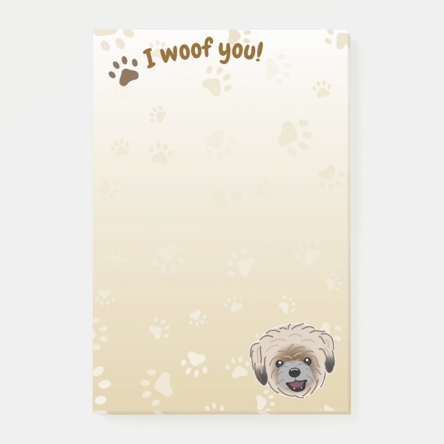 Notas Post-it® Feliz Shih Tzu Dog Lover I Wowty Paws (Anverso)