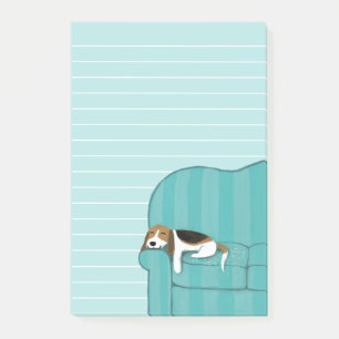 Notas Post-it® Feliz sofá Beagle  Perro travieso