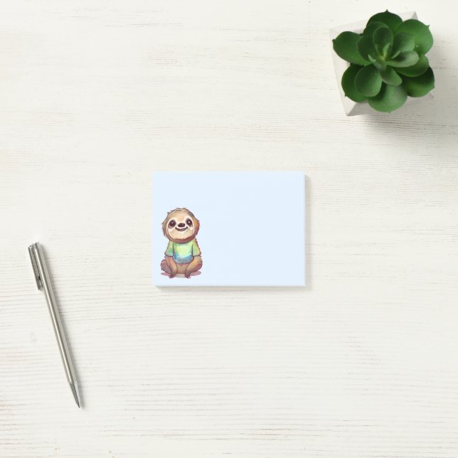 Notas Post-it® Feliz Sonrisa Sloth Relajado y Chill (Oficina)