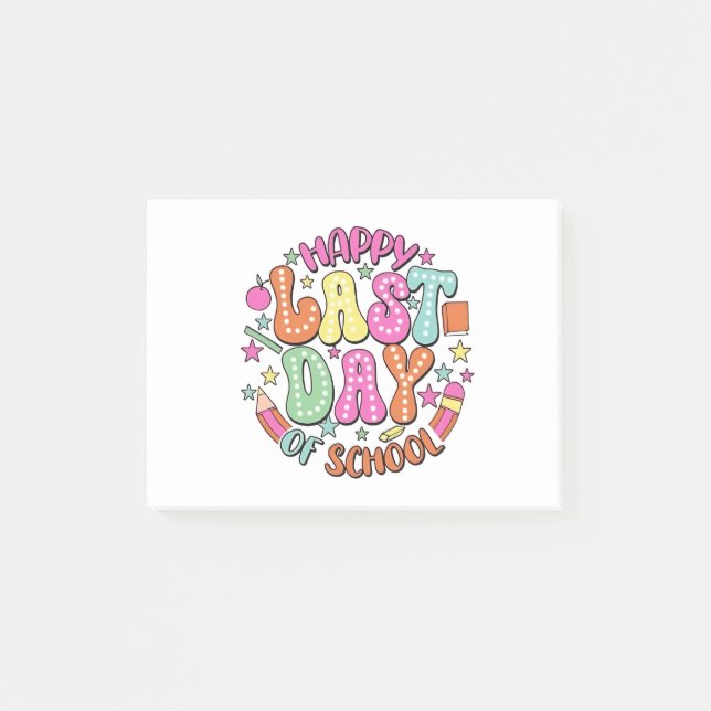 Notas Post-it® Feliz último día de clases (Anverso)