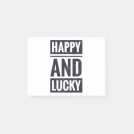 Notas Post-it® Feliz y afortunado