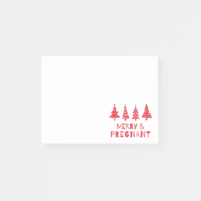 Notas Post-it® Feliz y embarazada en Navidad (Anverso)