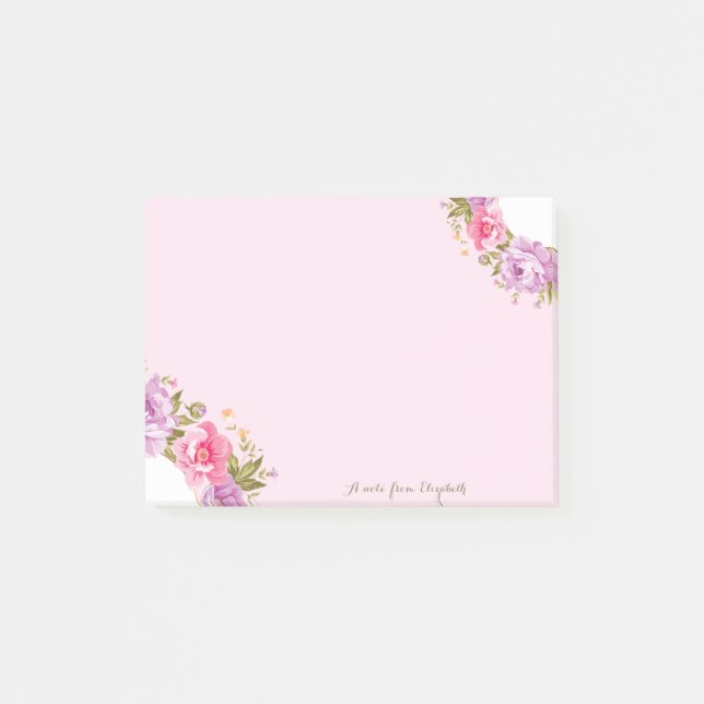 Notas Post-it® Femenino Lindo Chic Floral Elegante -Personalizado (Anverso)