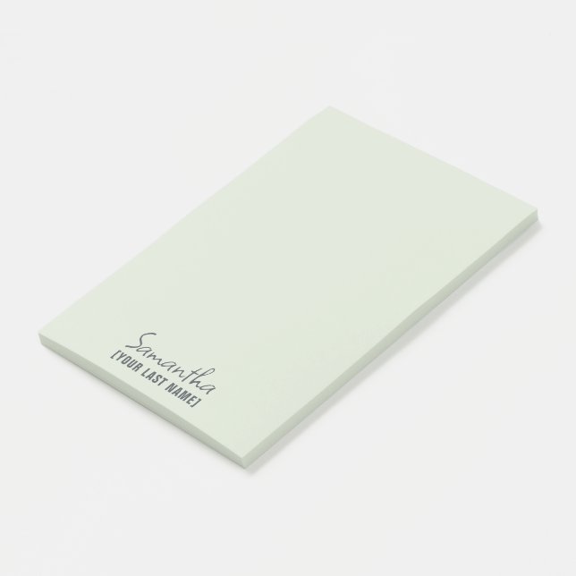 Notas Post-it® Feminine Minimalist Notepad | Dusty Sage (En perspectiva)