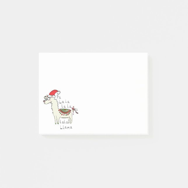 Notas Post-it® Festividad de los Navidades de Llama Cute (Anverso)