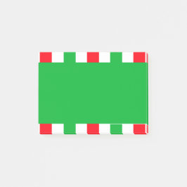 Notas Post-it® Festividad festiva de franjas blancas verdes Navid