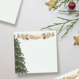 Notas Post-it® Festividad personalizada del árbol de Navidad verd