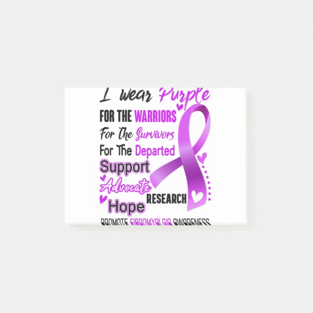 Notas Post-it® Fibromyalgia Awareness Month Ribbon Gifts (Anverso)