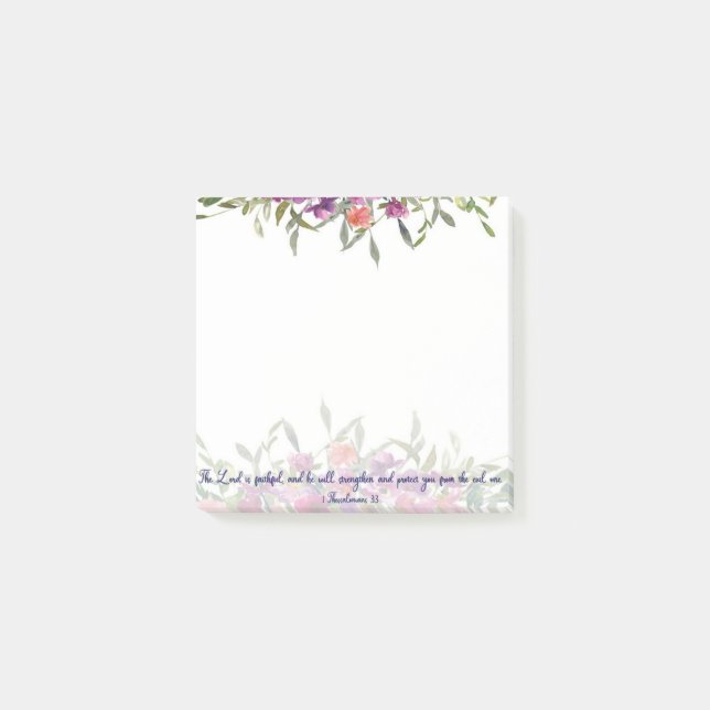 Notas Post-it® Fiel floral acuarela   (Anverso)