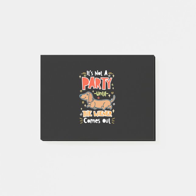 Notas Post-it® Fiesta Con Mis Dachshunds (Anverso)
