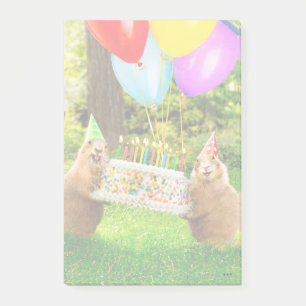 Notas Post-it® Fiesta de Cumpleaños de Perrito de la Pradera