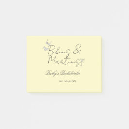 Notas Post-it® Fiesta de soltera Bikins & Martinis amarillo retro