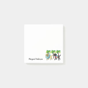 Notas Post-it® Fiesta Guay Yellow and Black Labradors Beach