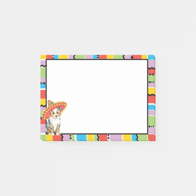 Notas Post-it® Fiesta Miniatura Pastor Americano (Anverso)