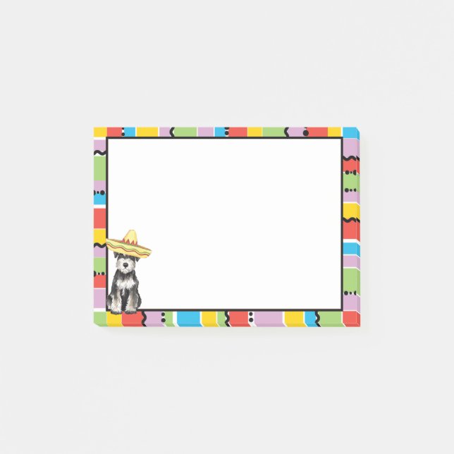 Notas Post-it® Fiesta Miniatura Schnauzer (Anverso)