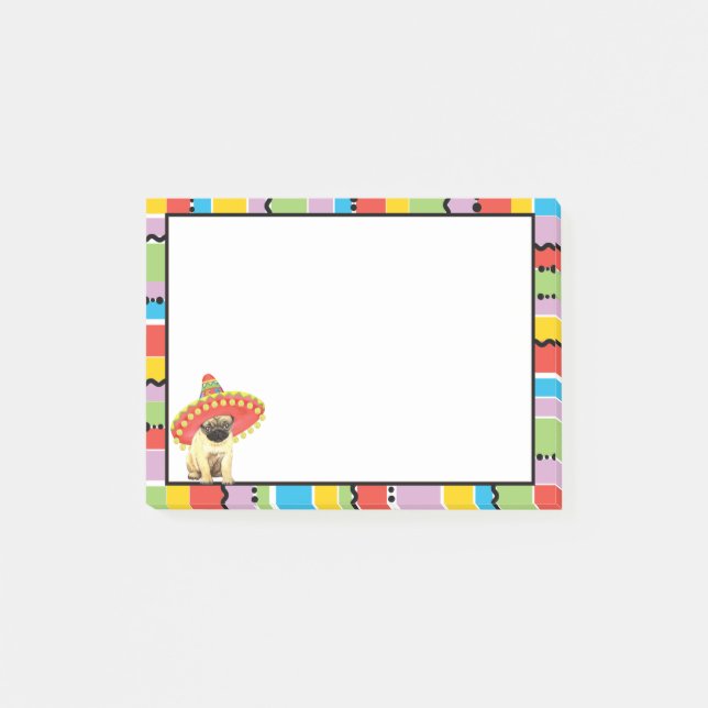 Notas Post-it® Fiesta Pug (Anverso)