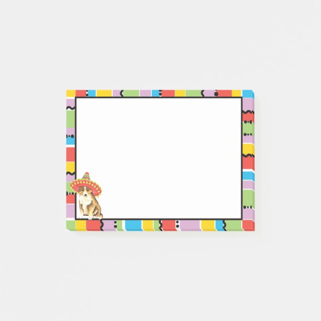 Notas Post-it® Fiesta Sheltie (Anverso)
