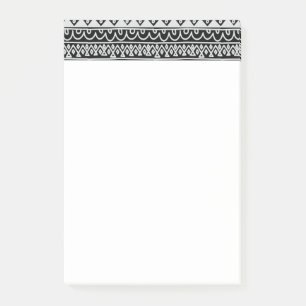 Notas Post-it® Filas de patrones de garabatos en negro y blanco