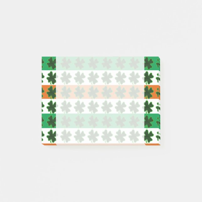 Notas Post-it® Filas de Shamrock para el Día de San Patricio (Anverso)