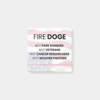 Notas Post-it® Fire DOGE no pone en peligro a veteranos de invest