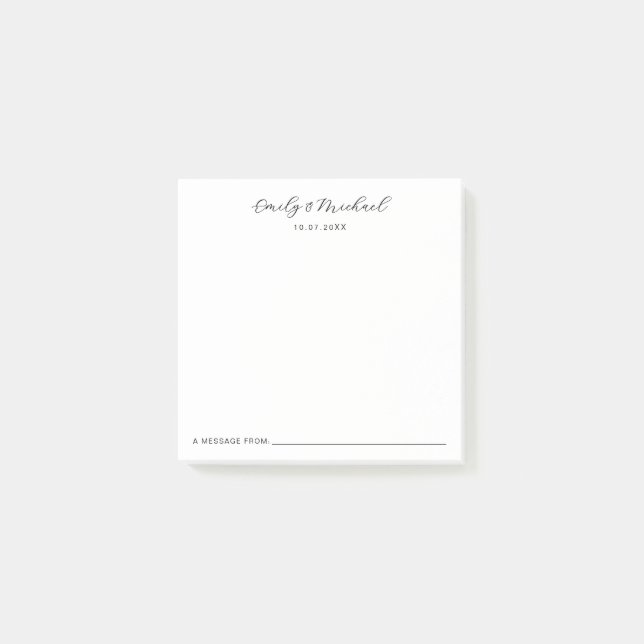 Notas Post-it® Firma de Invitado de Boda (Anverso)
