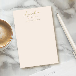 Notas Post-it® Firma monograma Rubor Femination Simple Pink Gold