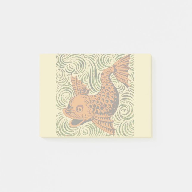 Notas Post-it® Fish Antiguo Tile Antiguo arte (Anverso)