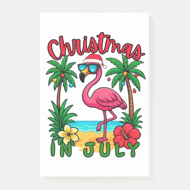 Notas Post-it® Flamenco de Navidad en Julio (Anverso)