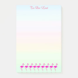 Notas Post-it® Flamencos rosados y caligrafía en tonos pastel