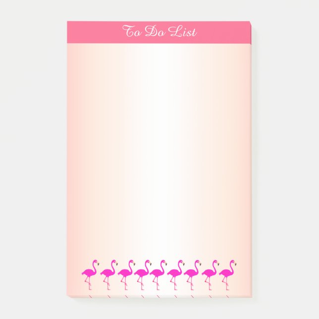 Notas Post-it® Flamencos rosados y caligrafía en tonos rosas (Anverso)