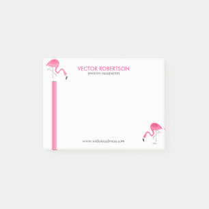 Notas Post-it® Flamencos rosados y franjas decorativas