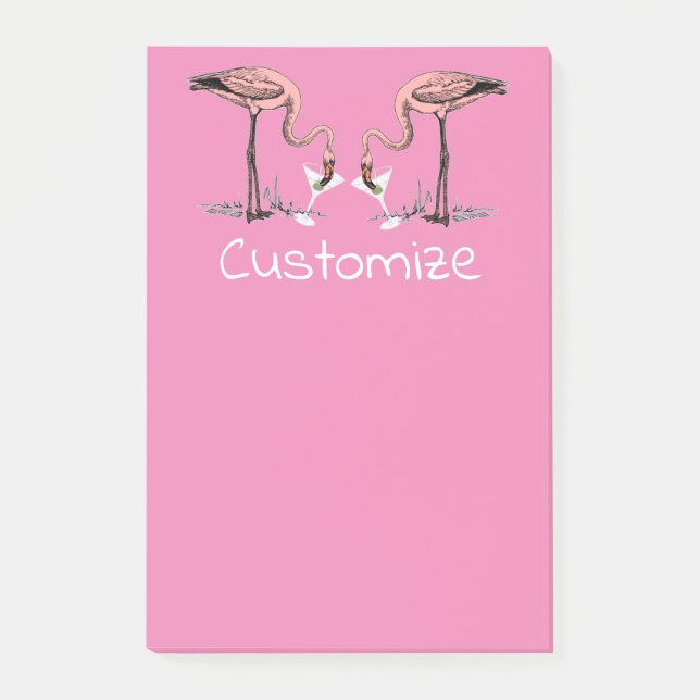 Notas Post-it® Flamingo Beber Martini Thunder_Cove (Anverso)