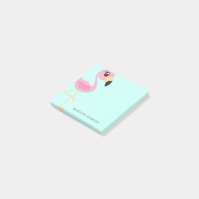 Notas Post-it® Flamingo Cute Niños Tropicales (En perspectiva)