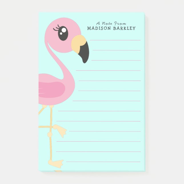 Notas Post-it® Flamingo Cute Tropical Kids Post-it Notes (Anverso)