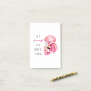 Notas Post-it® Flamingo De Color Rosa Exótico Moderno Con Cita