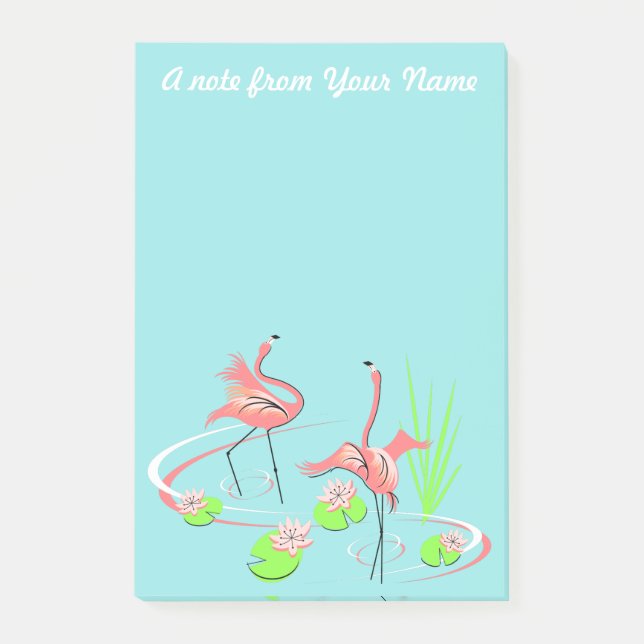 Notas Post-it® Flamingo Fandango Duo 2 Texto vertical (Anverso)