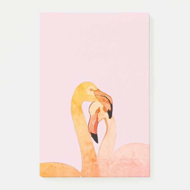 Notas Post-it® Flamingo Love, Pink Flamingos Post-it Notes (Anverso)