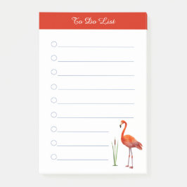 Notas Post-it® Flamingo rojo y caligrafía en blanco