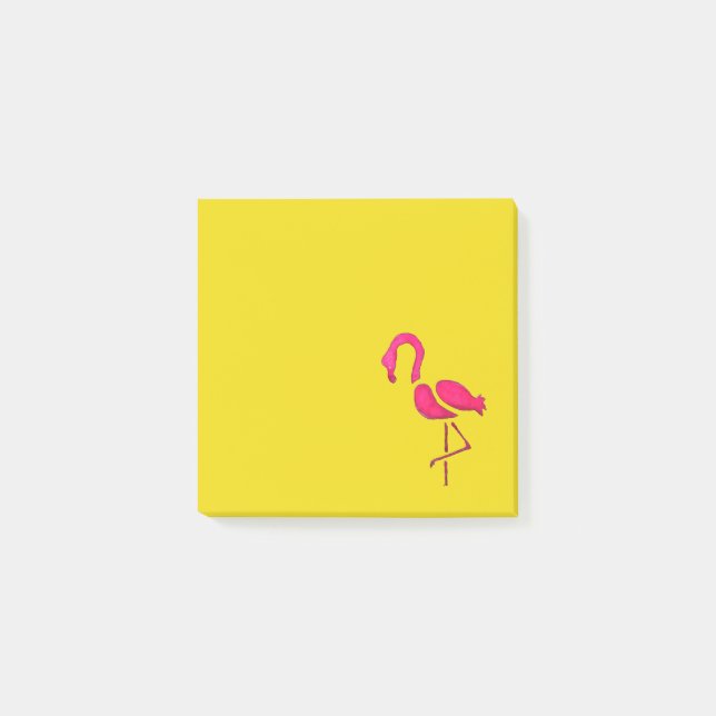 Notas Post-it® Flamingo rosa arte pop único (Anverso)