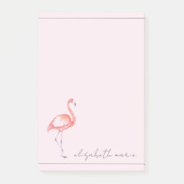 Notas Post-it® Flamingo rosa de color de agua personalizado