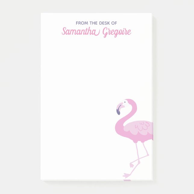 Notas Post-it® Flamingo rosa de la oficina de (Anverso)