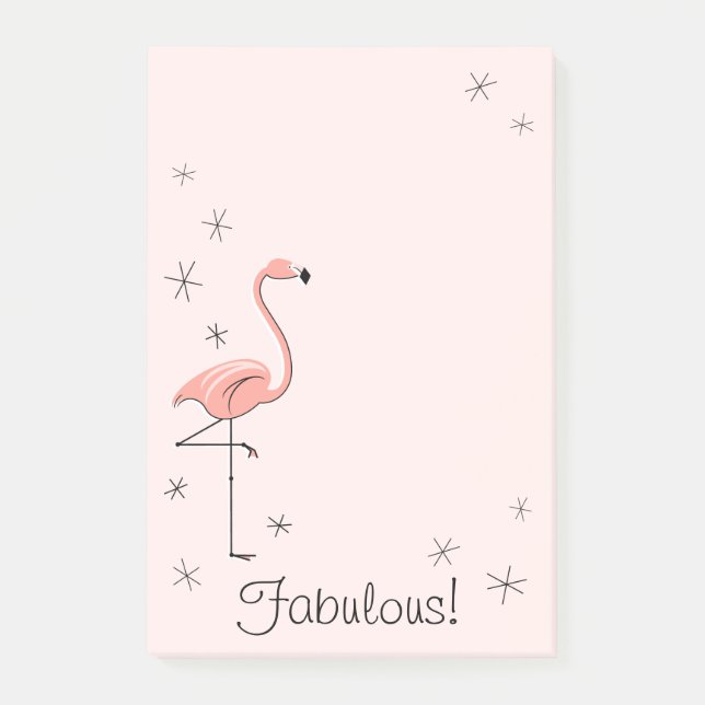 Notas Post-it® Flamingo Rosa "Fabulous!" vertical (Anverso)