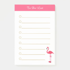 Notas Post-it® Flamingo rosa y caligrafía en blanco