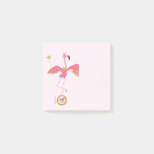 Notas Post-it® Flamingo Unicycle Post-It Note