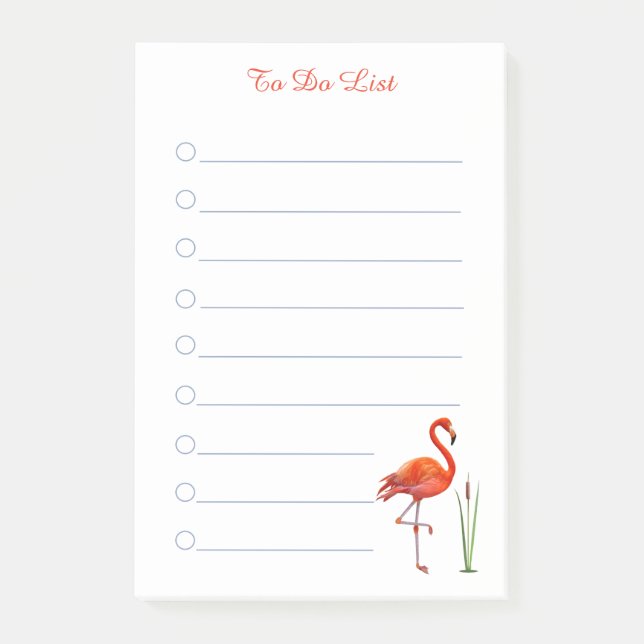 Notas Post-it® Flamingo y caligrafía rojos en postigos con cola b (Anverso)
