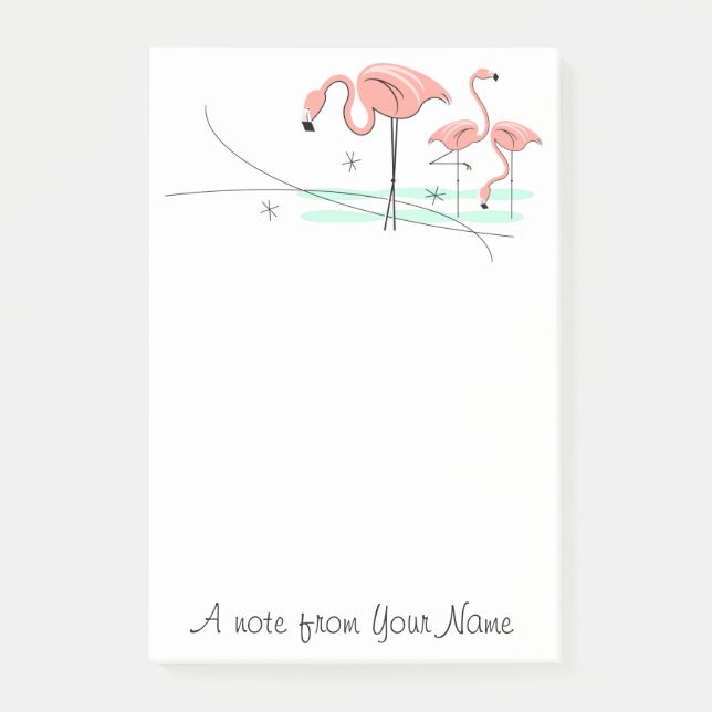 Notas Post-it® Flamingos Ocean Trio 3 "Texto" (Anverso)