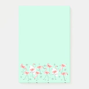 Notas Post-it® Flamingos Retro Green Wide Post-it note vertical