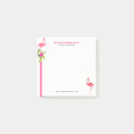 Notas Post-it® Flamingos rosados e Hibiscus Bouquet.