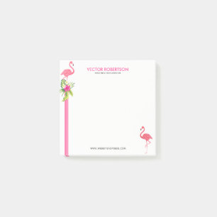Notas Post-it® Flamingos rosados e Hibiscus Bouquet.