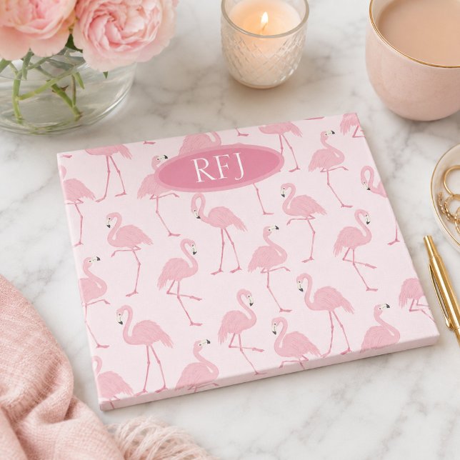 Notas Post-it® Flamingos Rosas Monograma (Subido por el creador)